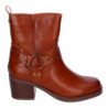 Botines de tacón medio estilo motero mujer color camel 4320