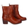 Botines de tacón medio estilo motero mujer color camel 4320