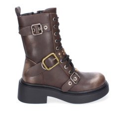 Bota de tacón para mujer comodas y elegantes adornos de hebillas