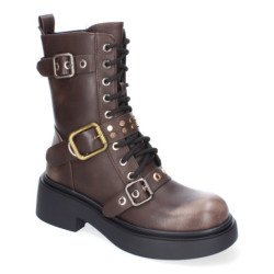 Bota de tacón para mujer comodas y elegantes adornos de hebillas