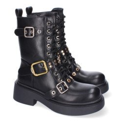Bota de tacón para mujer comodas y elegantes adornos de hebillas