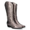 Botas cowboy tacón metalizadas grabado cómoda mujer color gris