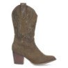 Botas cowboy tacón campero para mujer detalle brillo color verde