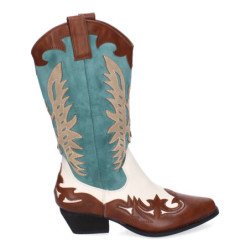 Botas altas camperas estilo cowboy mujer color verde A-3433