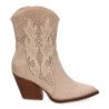Botines de tacón campero estilo cawboy comodos para mujer color beige A-5004