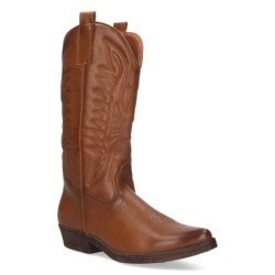 Bota de tacon para mujer comodos con bordado estilo cowboy