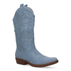 Bota de tacon para mujer comodos con bordado y cierre