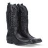 Botas altas tacón bajo estilo camperas mujer cowboy color negro
