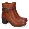 Botines de tacón medio elegantes para mujer color camel C738