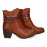 Botines de tacón medio elegantes para mujer color camel C738