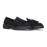 Mocasines planos suela track para mujer color negro CH-2482