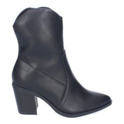 Botines tacón medio estilo campero mujer color negro DB-3354