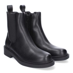 Botines planos estilo chelsea para mujer color negro DB-3357
