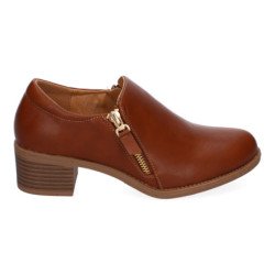 Zapato abotinado de mujer comodos y elegantes puntera redonda y cierre