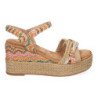 Sandalias de cuña y plataforma en yute hebilla para mujer color multi F260-14