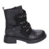 Botines tacón cómodo adornos metal para mujer color negro F6595