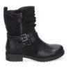 Botines planos estilo motero biker para mujer color negro F6603