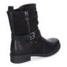 Botines planos estilo motero biker para mujer color negro F6603
