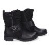 Botines planos estilo motero biker para mujer color negro F6603