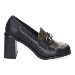 Mocasines de tacón cómodo elegantes para mujer color verde FF-3347