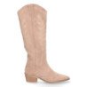 Botas camperas altas tacón bajo para mujer color kaki