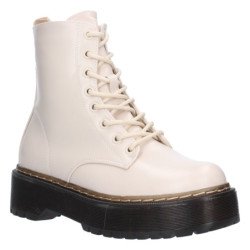 Botin de tacon ancho para mujer comodo con estampado liso cierres