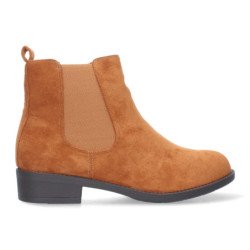 Botines cómods planos para mujer color camel GX260