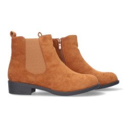 Botines cómods planos para mujer color camel GX260