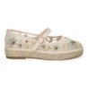 Bailarinas estilo alpargatas diseño floral para mujer color beige HA-5282