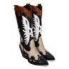 Botas altas estilo campero cowboy para mujer color negro JH24-25