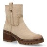 Botines tacón medio para mujer color beige 1986-12