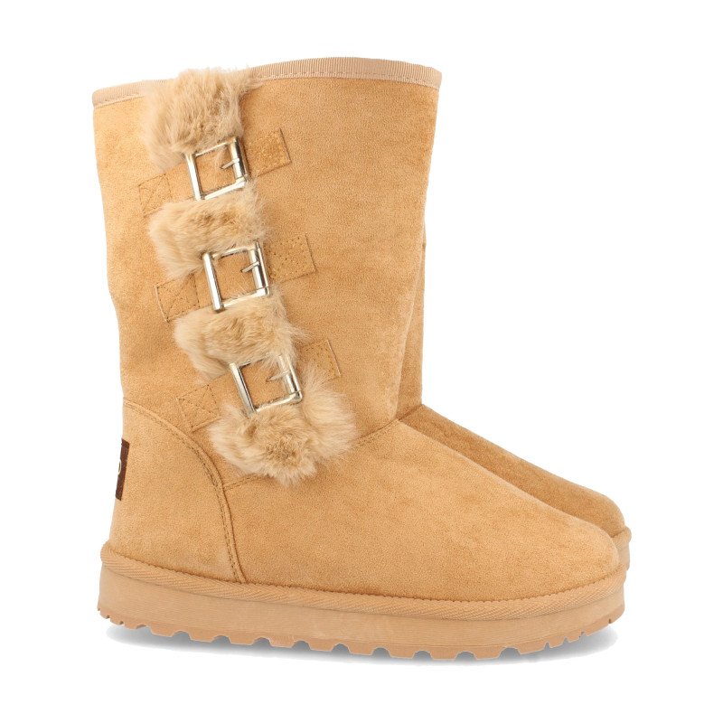 Botin australiano para mujer comodos forrado con pelo interior y hebillas