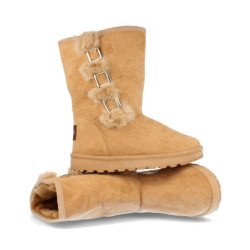 Botin australiano para mujer comodos forrado con pelo interior y hebillas