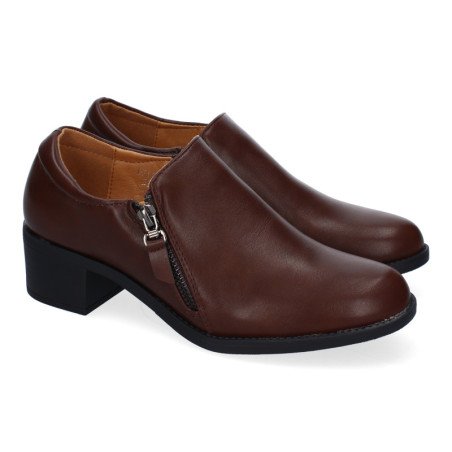 Zapato abotinado de mujer comodos y elegantes puntera redonda y cierre