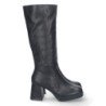 Bota de tacon para mujer comoda con mini plataforma estampado liso