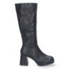 Bota de tacon para mujer comoda con mini plataforma estampado liso