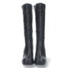 Bota de tacon para mujer comoda con mini plataforma estampado liso
