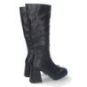 Bota de tacon para mujer comoda con mini plataforma estampado liso