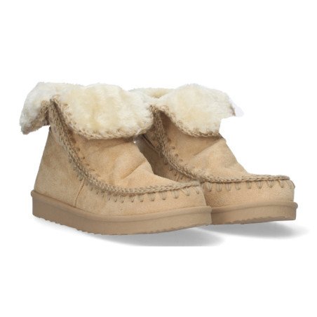 Botín plano para mujer estilo australiano material aterciopelado forrado de pelo