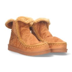 Botín plano para mujer estilo australiano material aterciopelado forrado de pelo