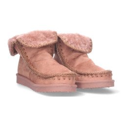 Botín plano para mujer estilo australiano material aterciopelado forrado de pelo