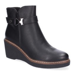 Botines de cuña para mujer comodos diseño elegante con cremallera lateral