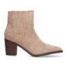 Botin de tacon para mujer comodos con material elastico y cierre