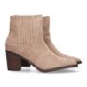 Botin de tacon para mujer comodos con material elastico y cierre