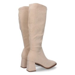 Botas lisas para mujer de tacón alto caña de 37cm