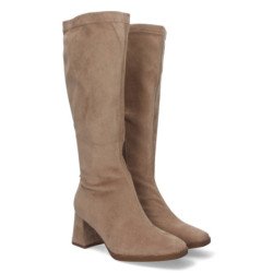 Botas lisas para mujer de tacón alto caña de 37cm