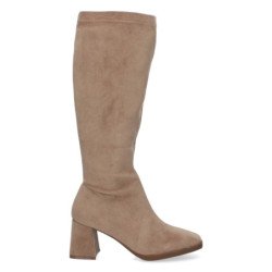 Botas lisas para mujer de tacón alto caña de 37cm