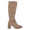 Botas lisas para mujer de tacón alto caña de 37cm