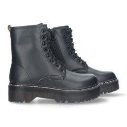 Botin de Tacon Ancho para Mujer Comodo con Estampado Liso Cierres