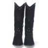 Bota de tacón para mujer comoda con calados y tachuelas